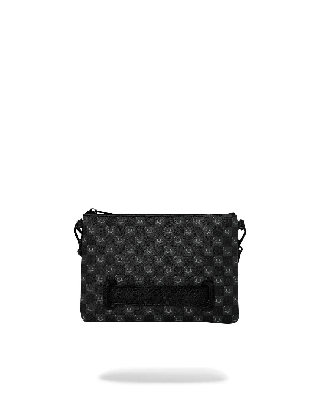 Sprayground Sharks In Paris WTF Bubbly Black Check Crossover Clutch - OnSize