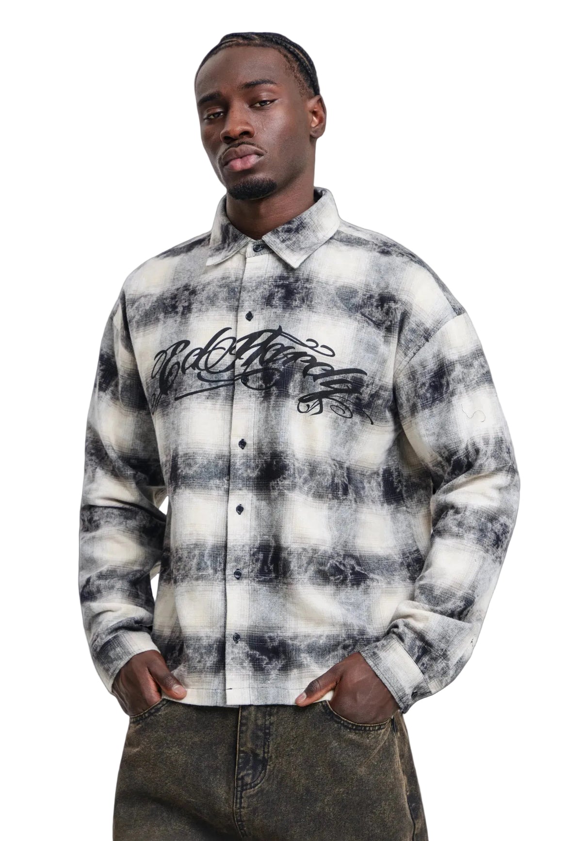 Ed Hardy Dead Or Alive Acid Wash Graphic Shirt Black - OnSize