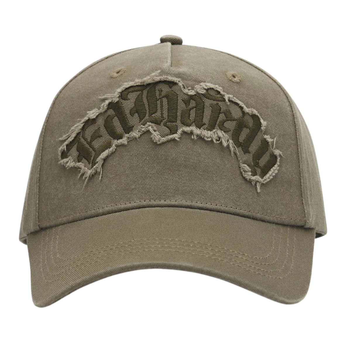 Ed Hardy Distressed Gothic 6 Panel Green Cap - OnSize