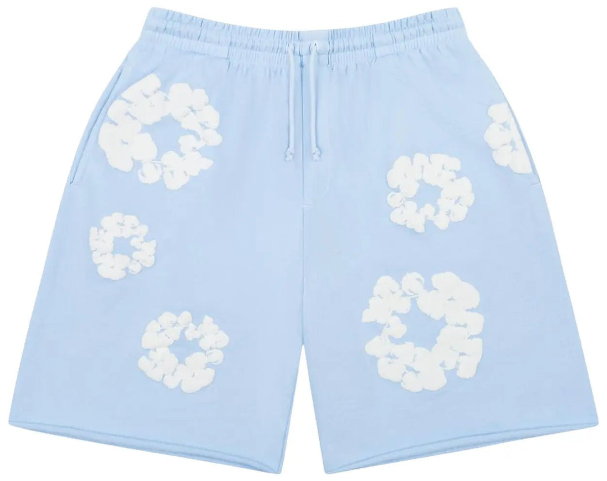 Denim Tears The Cotton Wreath Shorts Powder Blue - OnSize