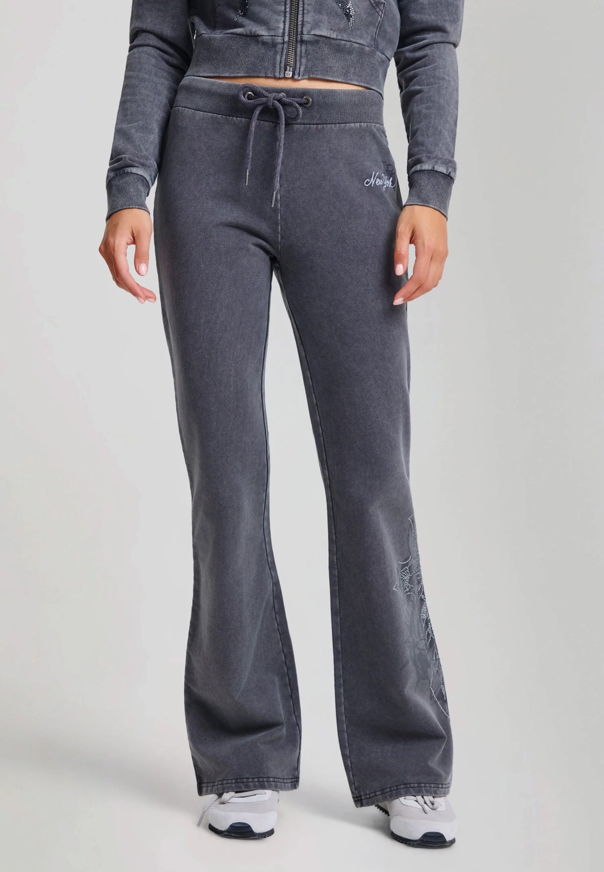 Ed Hardy Cross And Thorns Washed Flared Joggers Black - OnSize