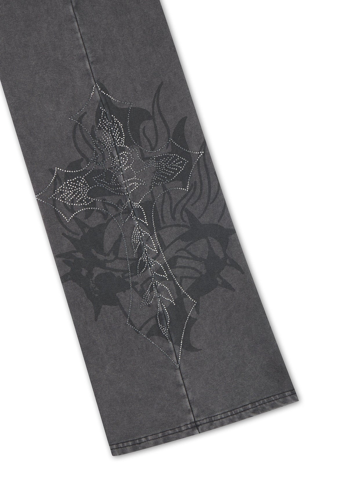 Ed Hardy Cross And Thorns Washed Flared Joggers Black - OnSize