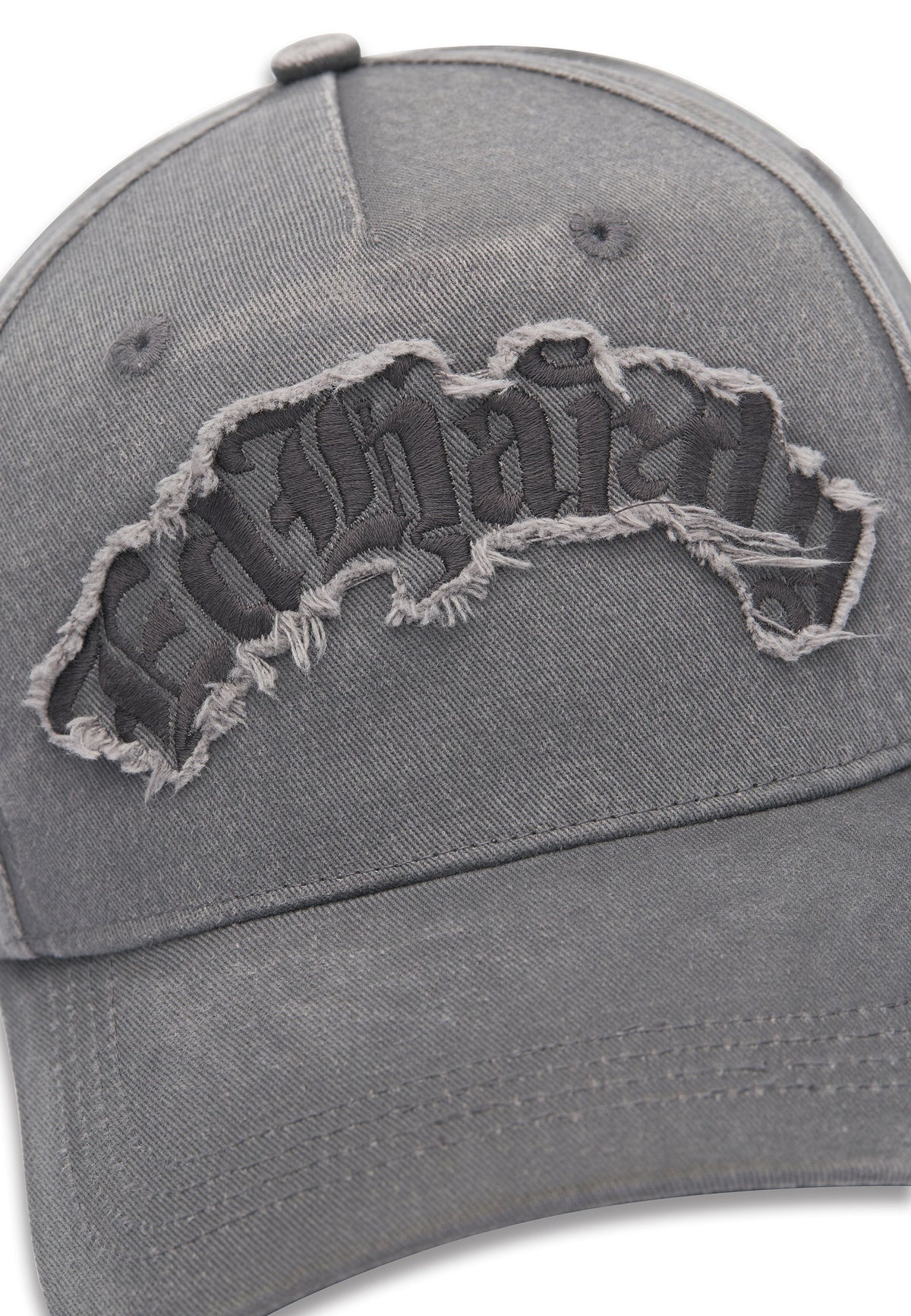 Ed Hardy Distressed Gothic 6 Panel Grey Cap - OnSize