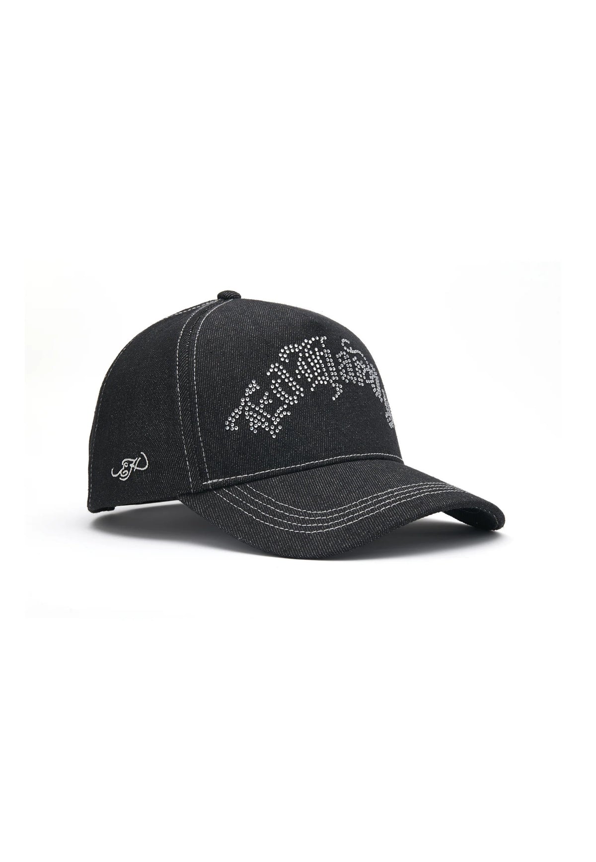 Ed Hardy Diamante Gothic 5 Panel Black Trucker Cap - OnSize