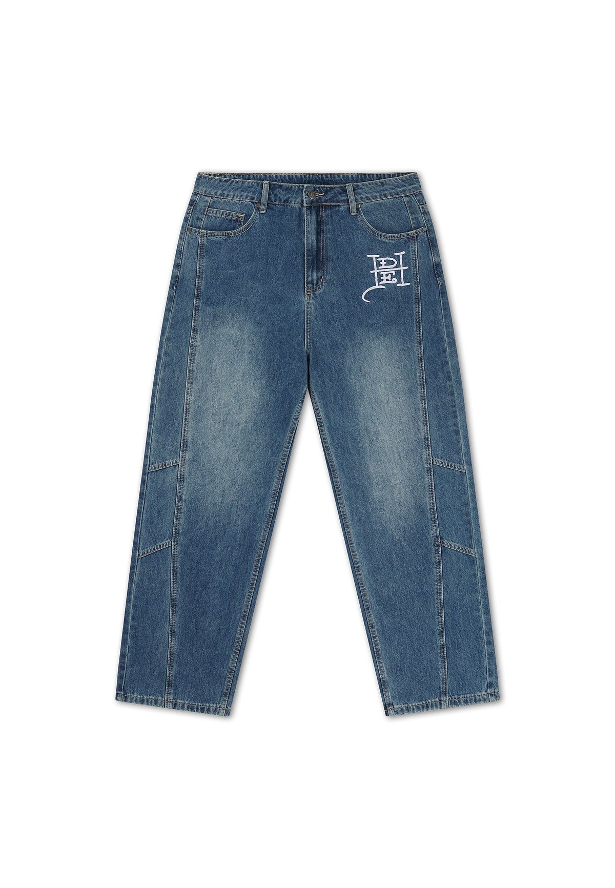 Ed Hardy Serpent Skull Graphic Relaxed Jeans Mid Blue - OnSize