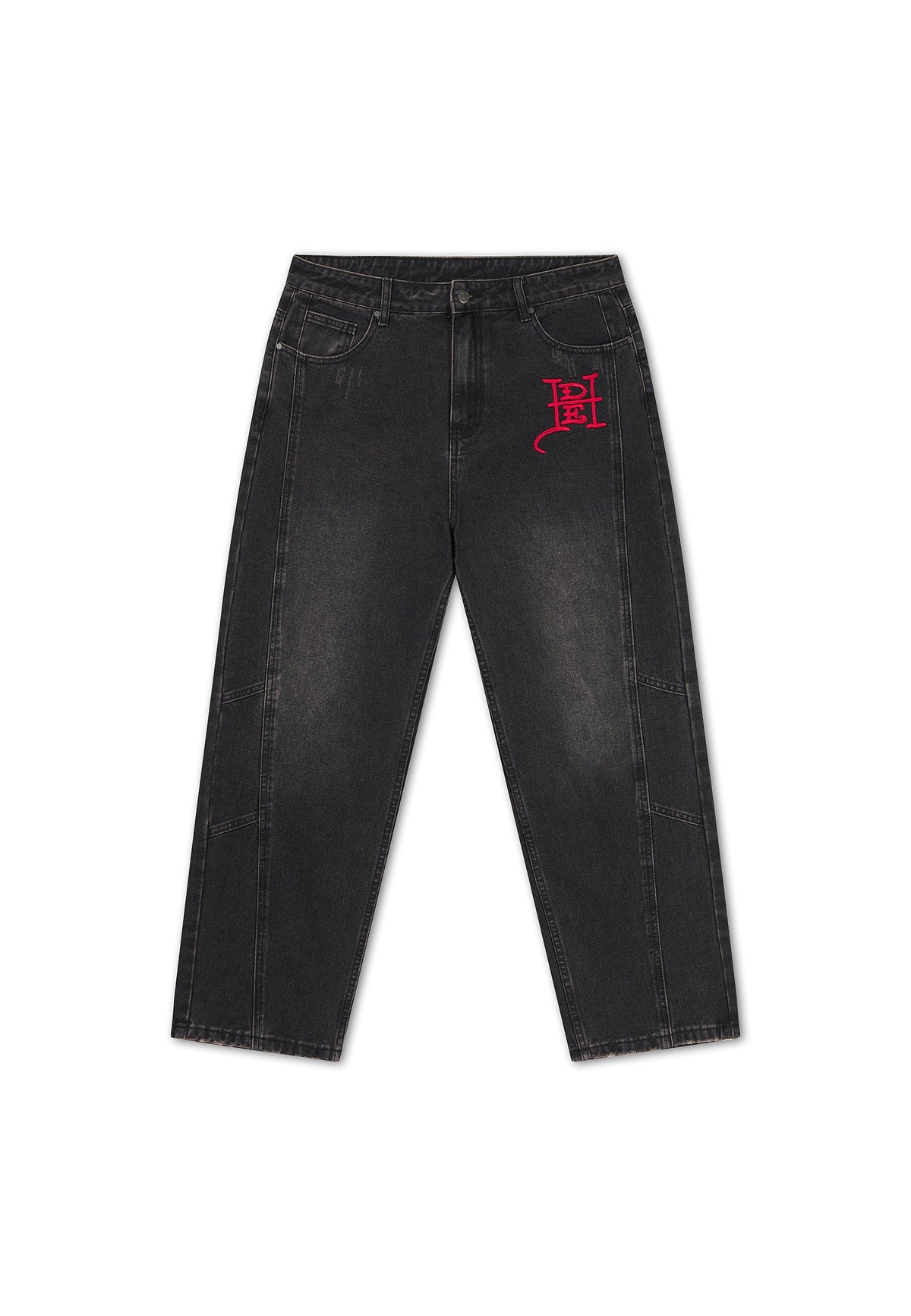 Ed Hardy Serpent Skull Graphic Relaxed Jeans Washed Black - OnSize
