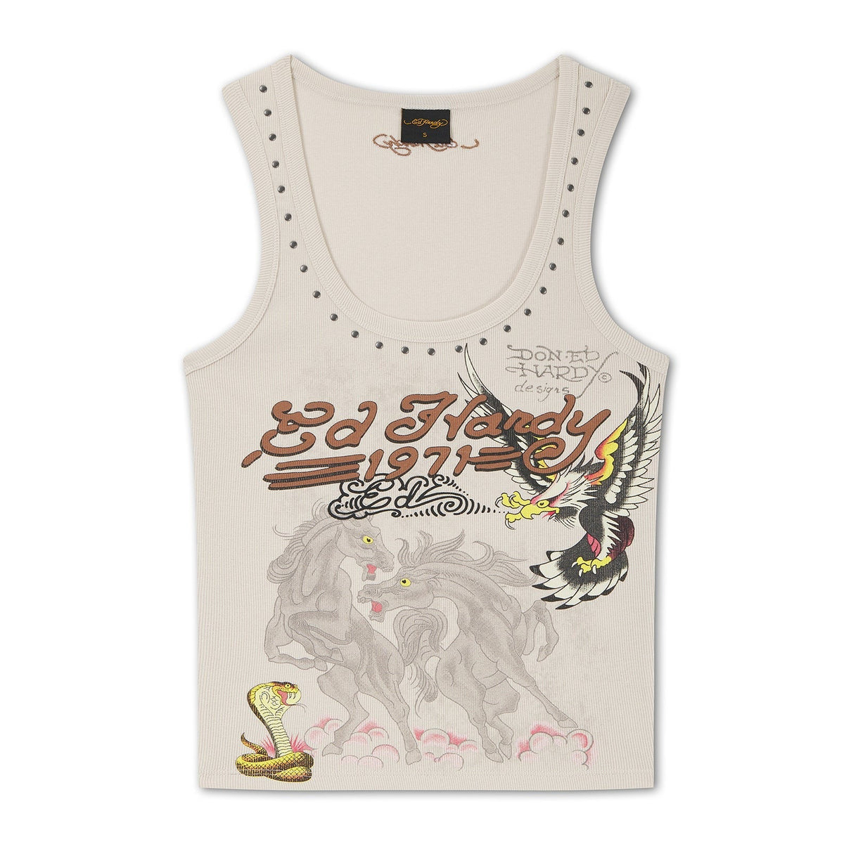 Ed Hardy Battle Fitted Vest Top Grey - OnSize