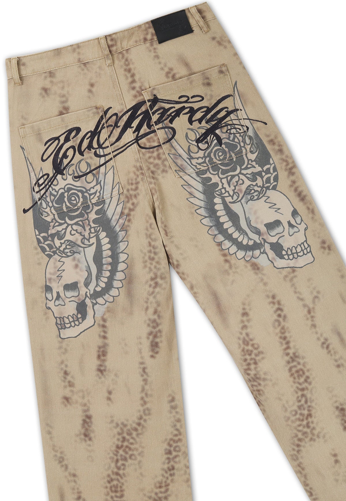 Ed Hardy Washed Leopard Xxtra Relaxed Canvas Trousers Leopard - OnSize