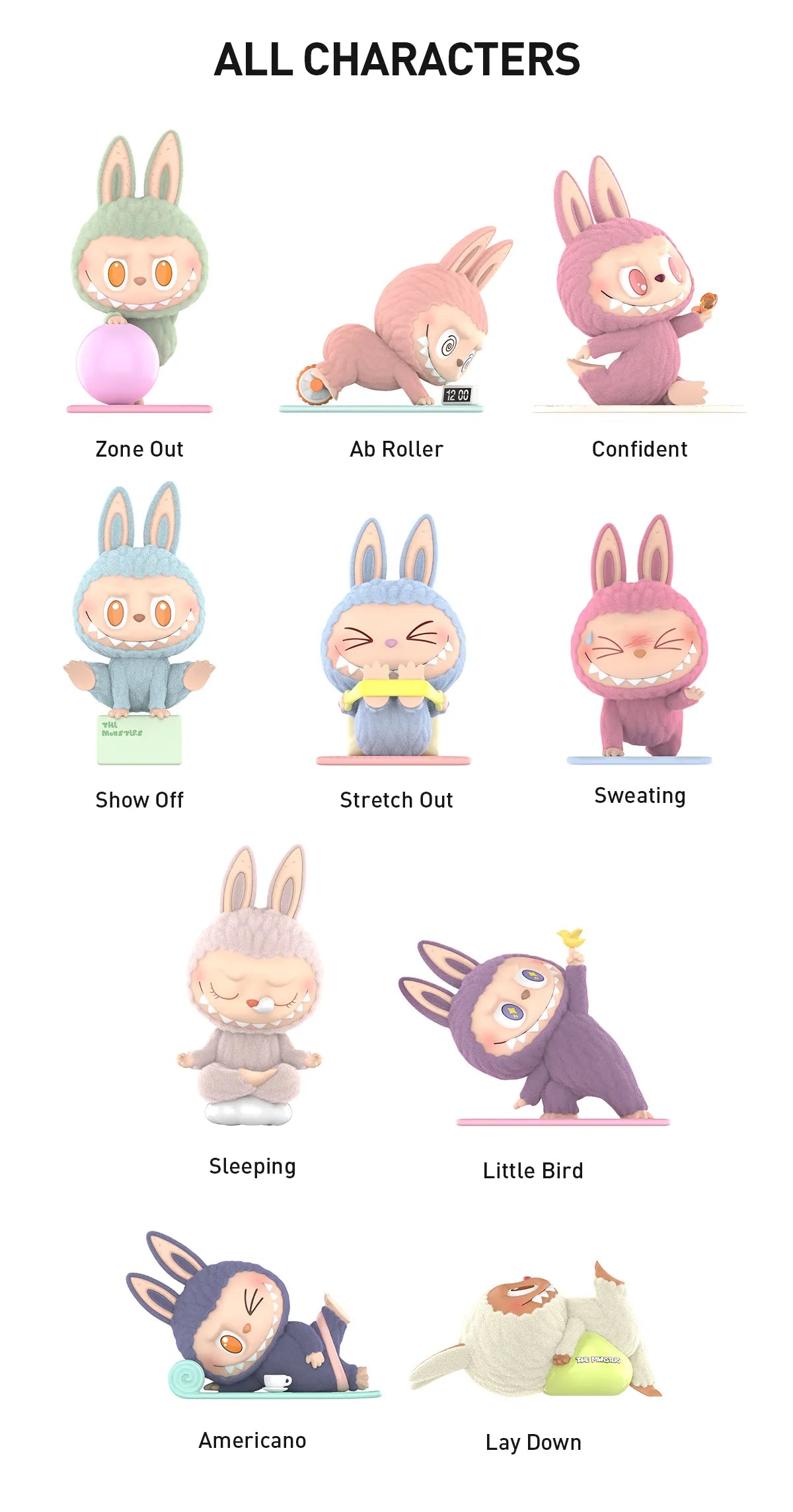 Pop Mart Labubu The Monsters Lazy Yoga Series - OnSize